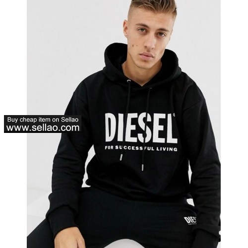 2019 New Paris brand DIESEL men women  letter logo Long Sleeve hooded Sweatshirt