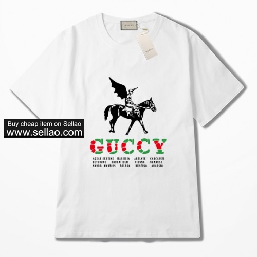 Gucci 2019 Men women Tshirt knight Print casual Cotton short-sleeved girl tops Female tees Tshirt