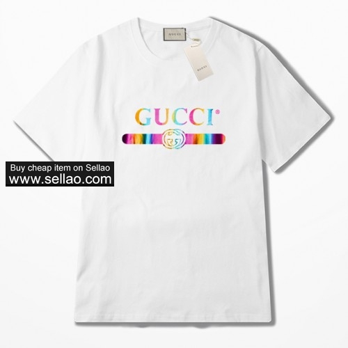 Gucci New Men women Tshirt multicolol Print casual Cotton short-sleeved girl tops Female tees Tshirt