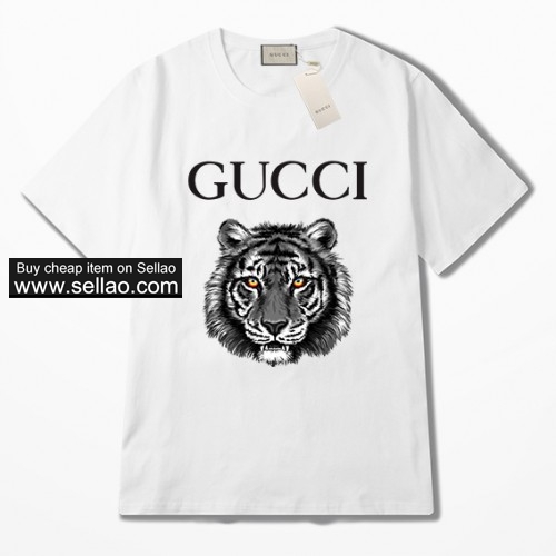 Gucci New Men women Tshirt Tiger Head Print casual Cotton short-sleeved girl tops Female tees Tshirt
