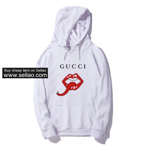 Luxury Brand Gucci Red lipsHoodies Streetwear fashion Hooded Pullover Outdoor Sweatshirts