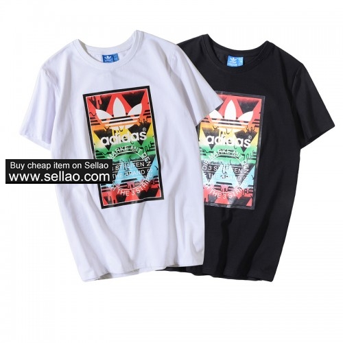 NEW ! Adidas Men's Summer Casual T-Shirt Cotton Free Sshipping