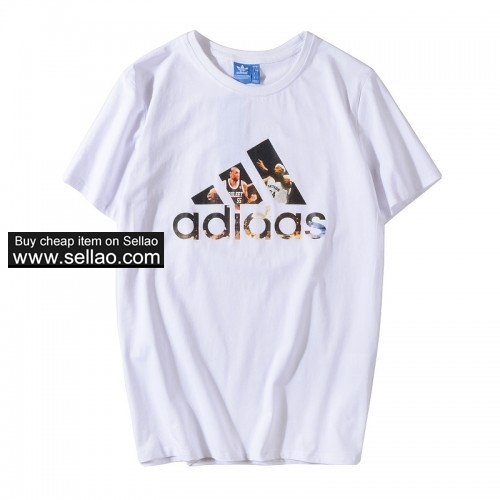 NEW ! Adidas Men's Summer T-Shirt Print  Cotton Breathable Free Shipping