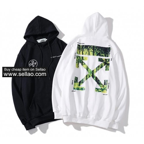 HOT! OFF WHITE Sweater Unisex Casual Hooded Sweatshirt Print 2 Colors