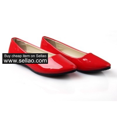 Fashion women shoes solid candy color patent PU shoes woman flats 0 021