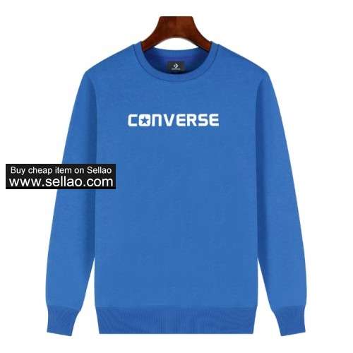 HOT! CONVERSE Men's Sweater Casual Round Neck Sweatshirt 6 Color Cotton