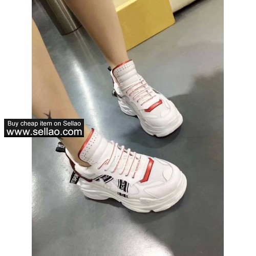 Free shipping women's Balenciaga new casual women's shoes leather face size 34-40 white colors