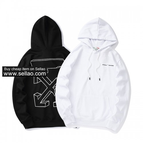 OFF-WHITE Men's Sweater Hooded Sweatshirt Pullover 2 Colors