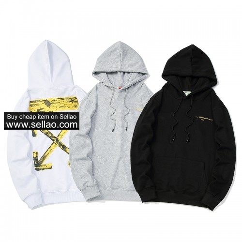 NEW ! OFF-WHITE Men's Sweater Casual Hooded Sweatshirt Bottoming Shirt