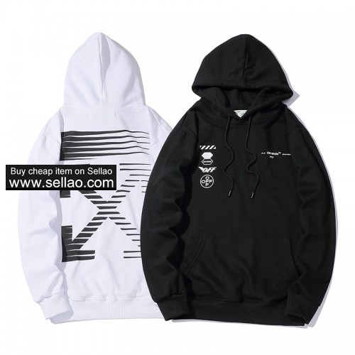 HOT ! OFF-WHITE Men's Hooded Sweater Cotton Print 2 Colors