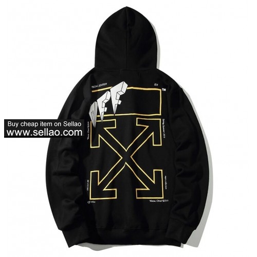 HOT! OFF-WHITE Men's NEW Hooded Sweater Fashion Casual Style Workmanship Exquisite + Original Tag