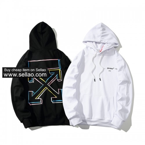 OFF-WHITE Men's Hooded Sweater 2 colors Cotton fabric + original tag