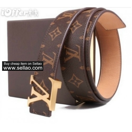 Louis Vuitton INITIALES DAMIER GRAPHITE belt, leather box