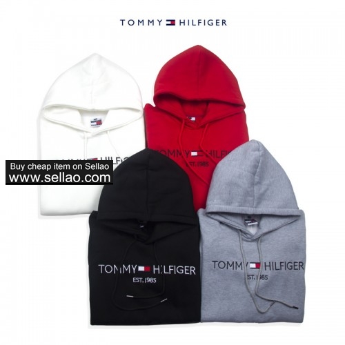 NEW! Tommy Sweater Men's Hooded Sweatshirt Letter Printing 4 color
