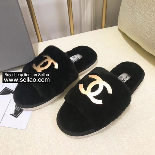 CHANEL new high-end quality women's casual slippers black colors size 35-40