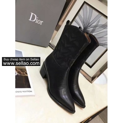 Dior new women's booties black colors boots shoes cowhide size 35-41