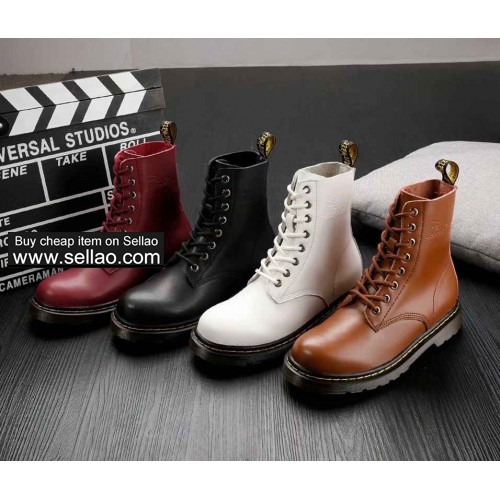 Dr.martens classic style shoes men and women's Martin boots leather red black brown white colors