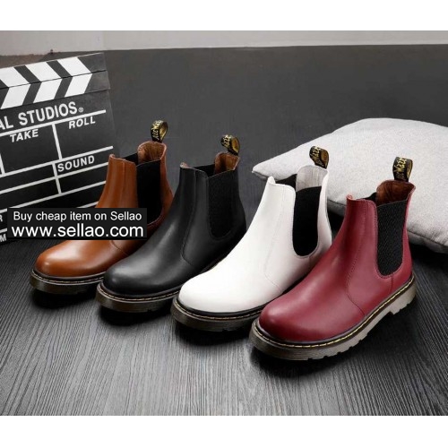 Dr.martens classic style shoes men and women's Martin boots leather red black brown white colors