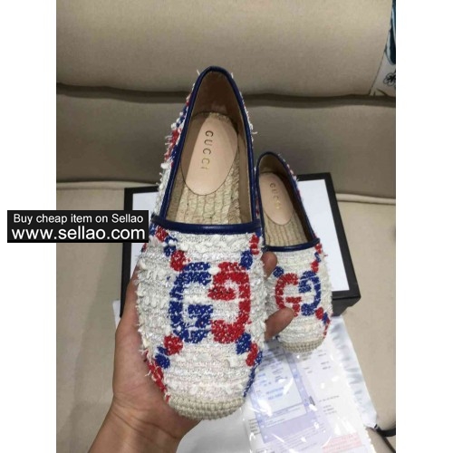 2019 hot sell GUCCI new fisherman's shoes sheepskin size 35-40 women's white shoes free shipping