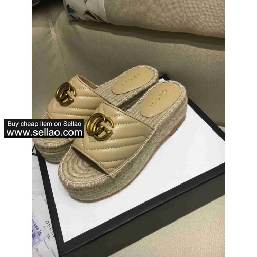 GUCCI fisherman shoes women's slippers sheepskin comfortable and breathable size 35-41 free shipping