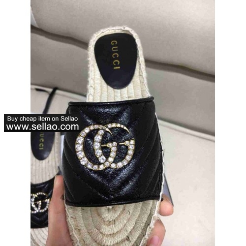 GUCCI fisherman shoes women's slippers sheepskin comfortable and breathable size 35-41 free shipping