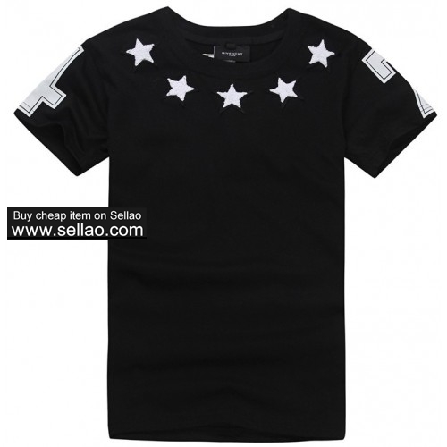 Givenchy Black Classic star Men Women's Short T-Shirts