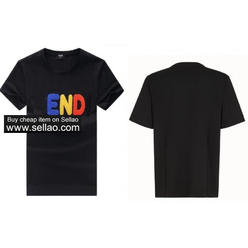 Fendi Black letter Men Women's Short T Shirts