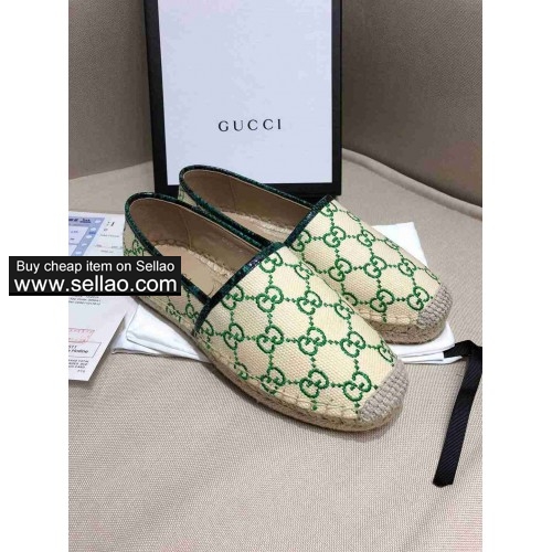 GUCCI new fisherman shoes LOGO fabric canvas women's casual shoes Size 35-40 free shipping