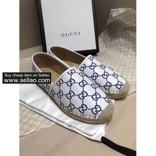GUCCI new fisherman shoes white colors cow leather women's casual shoes Size 35-40 free shipping