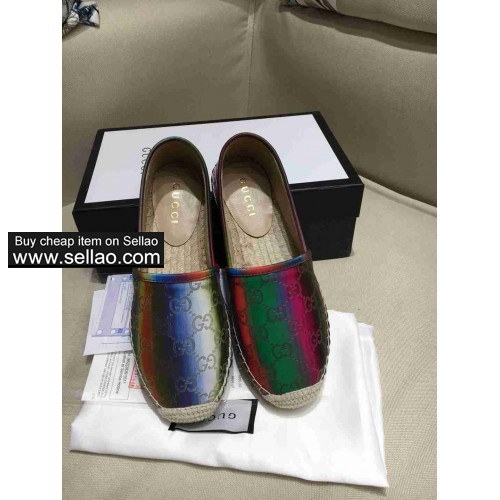 GUCCI new fisherman shoes colors cow leather women's casual shoes Size 35-41 free shipping