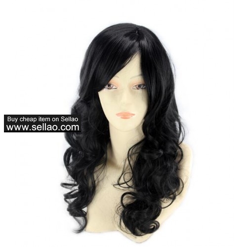 Woman's wig long curly hair wig high temperature silk 3 colors