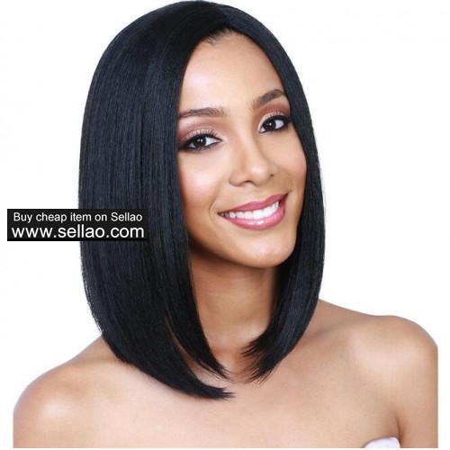 Women's Wig black short straight hair 4 colors