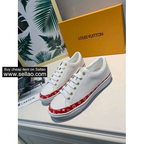 LV new casual women's shoes sports shoes running shoes leather face white colors size 34-42