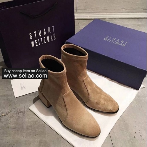 STUART WEITZMANSW brown colors classic autumn and winter women's elastic boots collection size 34-40