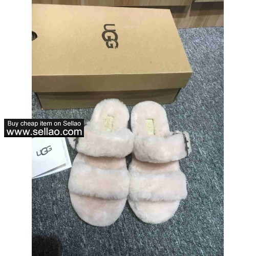 UGG autumn and winter new indoor women's slippers carbon grey black crystal powder light ochre volca