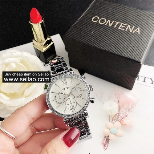 CONTENA Fashion Woman's Diamond Watch Exquisite Gorgeous 5 Colors