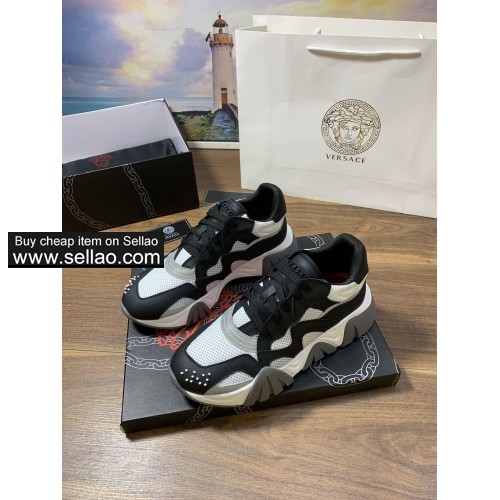 High Quality Versace SQUALO TRAINERS WOMENS MENS SHOES 35-45 TRAINERS