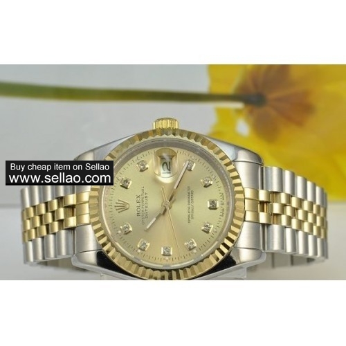 Automatic ROLEX Watch Men's watch Women's Ladies watches Golden Two Years Warranty