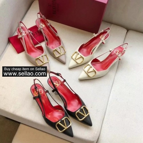 NEW STYLE Valentino SANDALS WOMENS LEATHER SHOES Heel height: 4CM