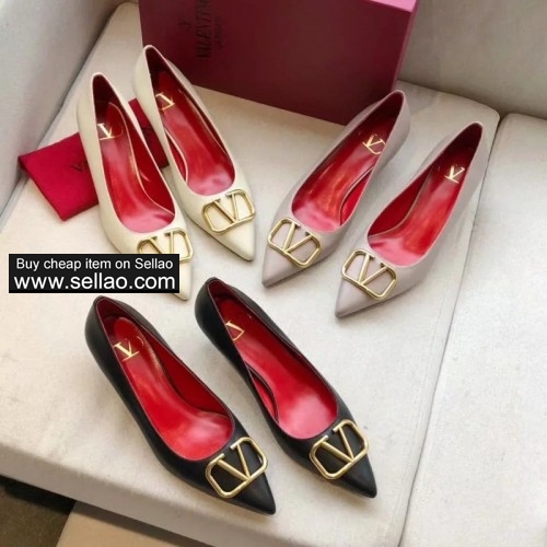 2020 Valentino WOMENS LEATHER SHOES Heel height: 4CM