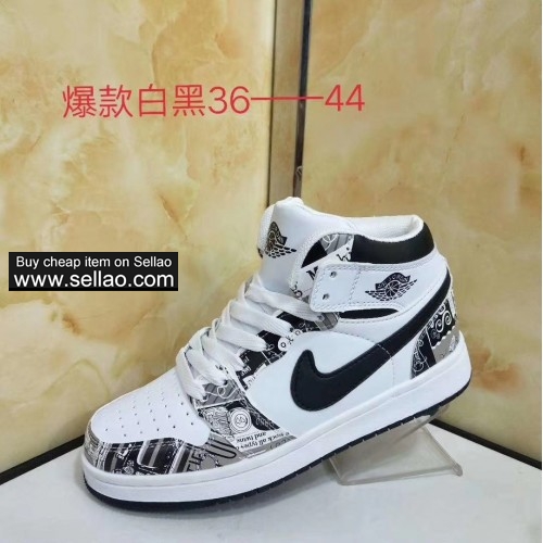 HOT ! Air Jordan 1 sports shoes print 3 colors size 36--44