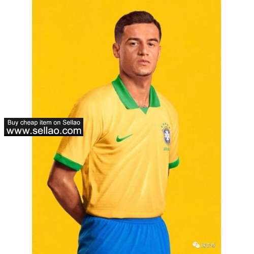 Brazil 2020 America's Cup Home Football Jersey New Jersey + Old Team Logo
