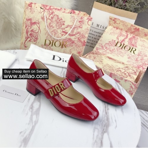 DIOR Spring Women's Leather Shoes Fashion Flat Casual Shoes Mary Jane Shoes
