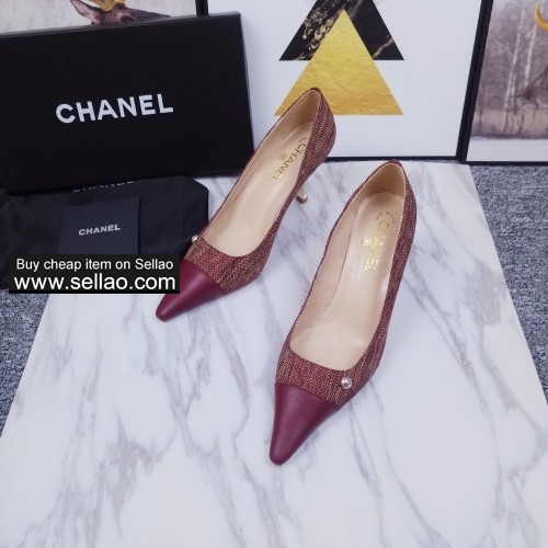 CHANEL Spring New Women's High Heels Fashion Pointed Red Heels