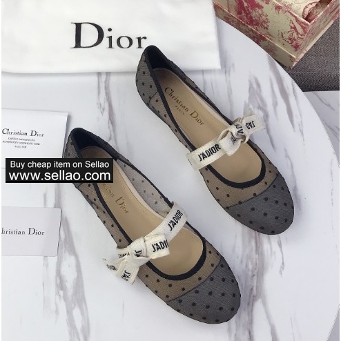 DIOR Women's Flat Casual Shoes Fashion Breathable Polka Dots Loafers