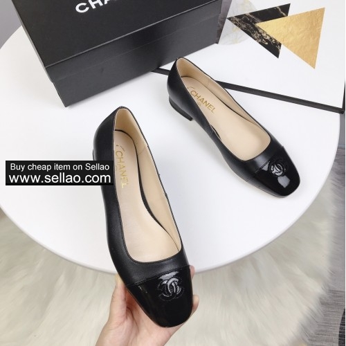 CHANEL Women's Genuine Leather Flat Shoes Spring Fashion Casual Shoes