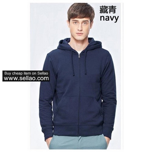 Spring men's sweater fashion solid color hooded sweatshirt