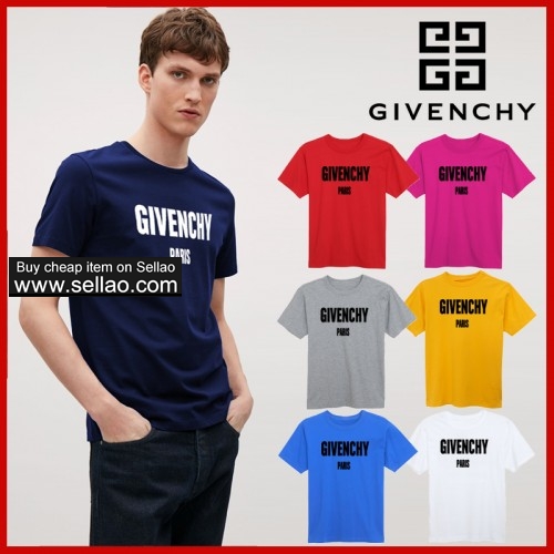 Givenchy Men's Summer T-Shirt Fashion Printed Cotton Breathable Short Sleeve