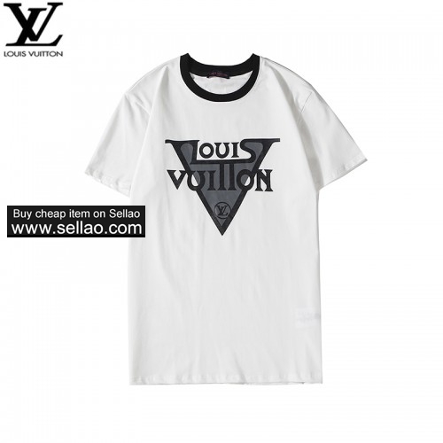 LV new triangle logo color block round neck short sleeve, men's T-shirt 2-104 ioffer eBay best