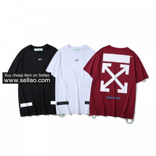 Off white new round neck short sleeve T-shirt, men's T-shirt 2-159 ioffer eBay best seller